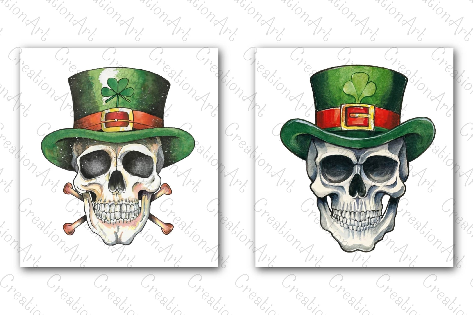 St Patricks Day Skulls Clipart Bundle - CraftNest - Digital Crafting and Art