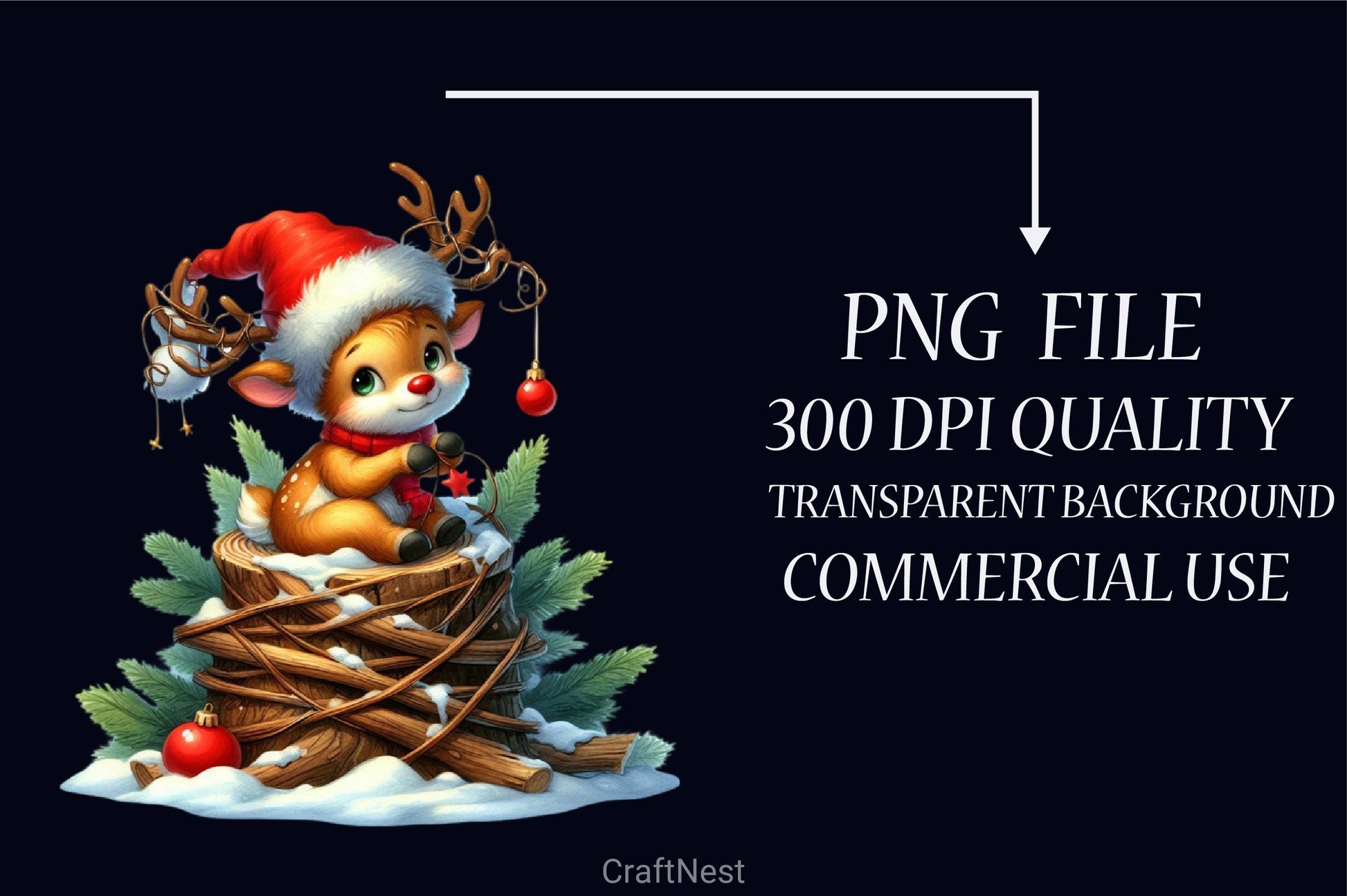 Funny Reindeer Christmas Clipart Bundle - CraftNest - Digital Crafting and Art