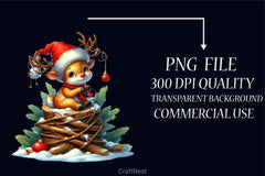Funny Reindeer Christmas Clipart Bundle - CraftNest - Digital Crafting and Art