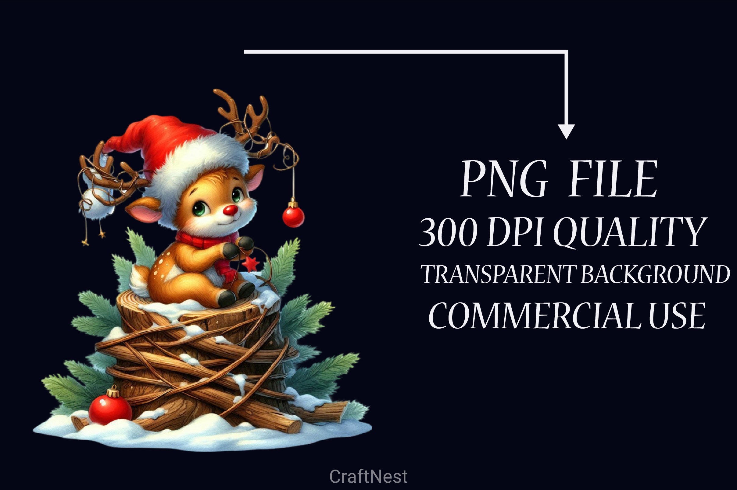 Funny Reindeer Christmas Clipart Bundle - CraftNest - Digital Crafting and Art