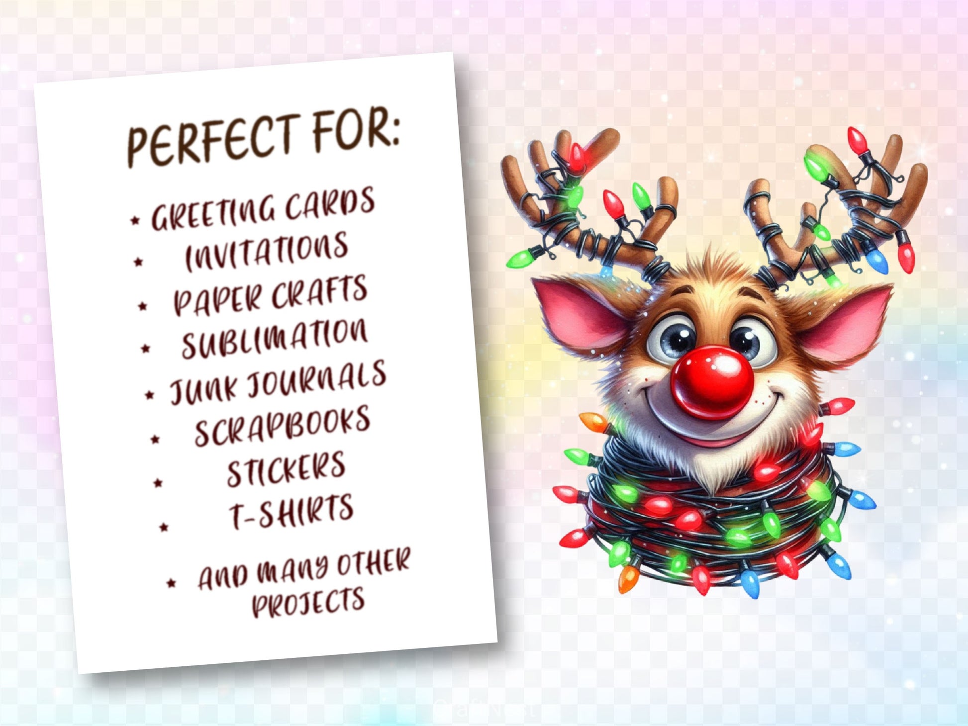 Funny Christmas Reindeer Clipart Bundle 4 - CraftNest - Digital Crafting and Art