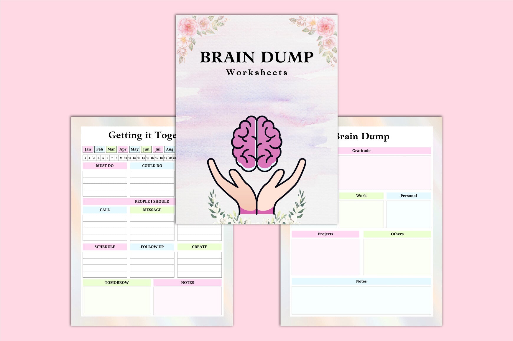 Brain Dump Worksheets Planner