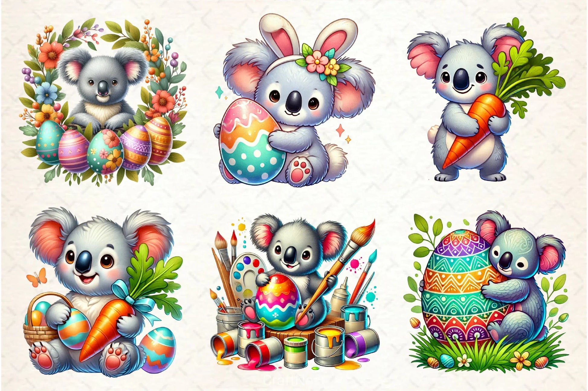 Koala Easter Clipart Bundle - CraftNest - Digital Crafting and Art