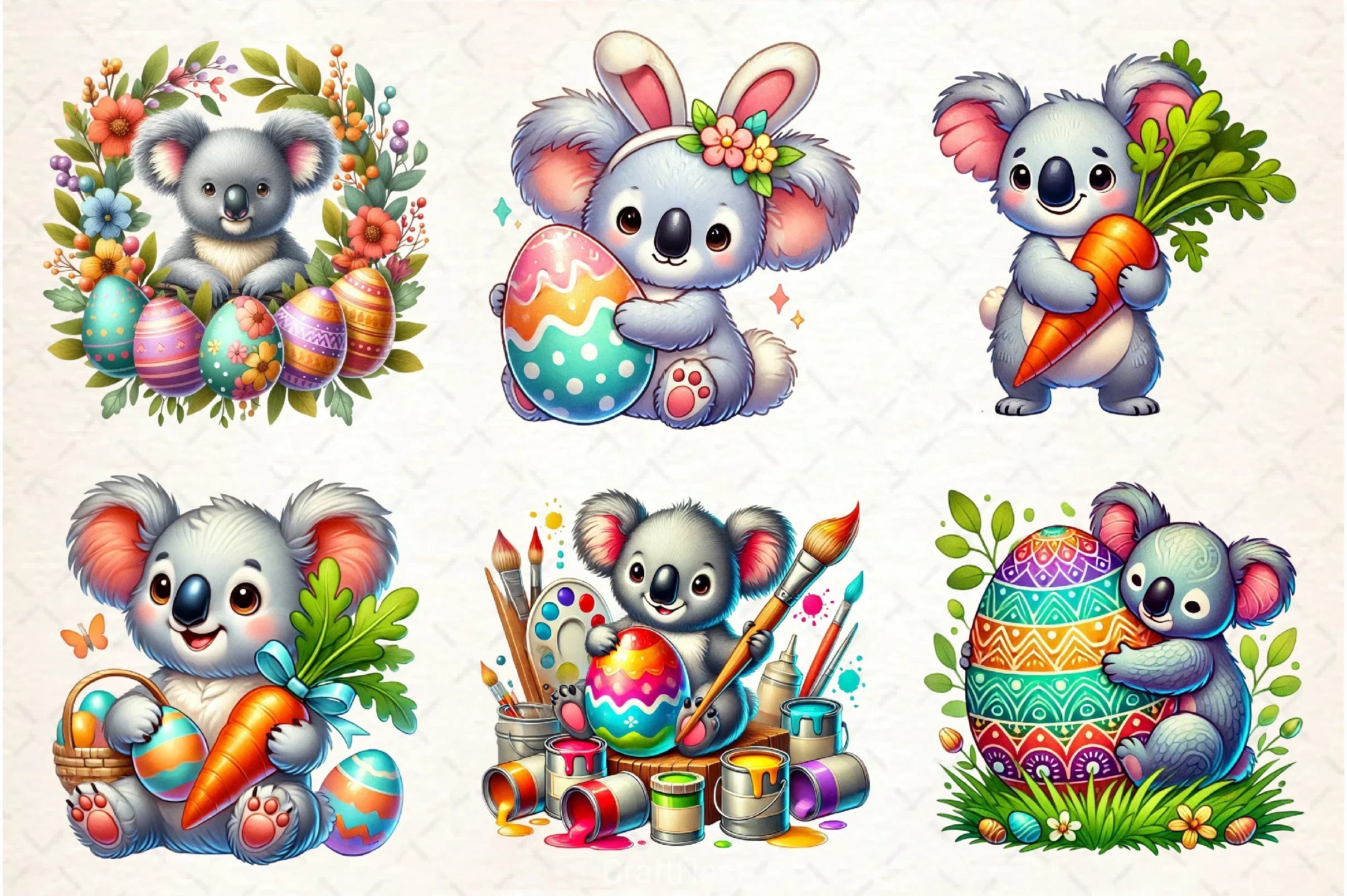 Koala Easter Clipart Bundle - CraftNest - Digital Crafting and Art