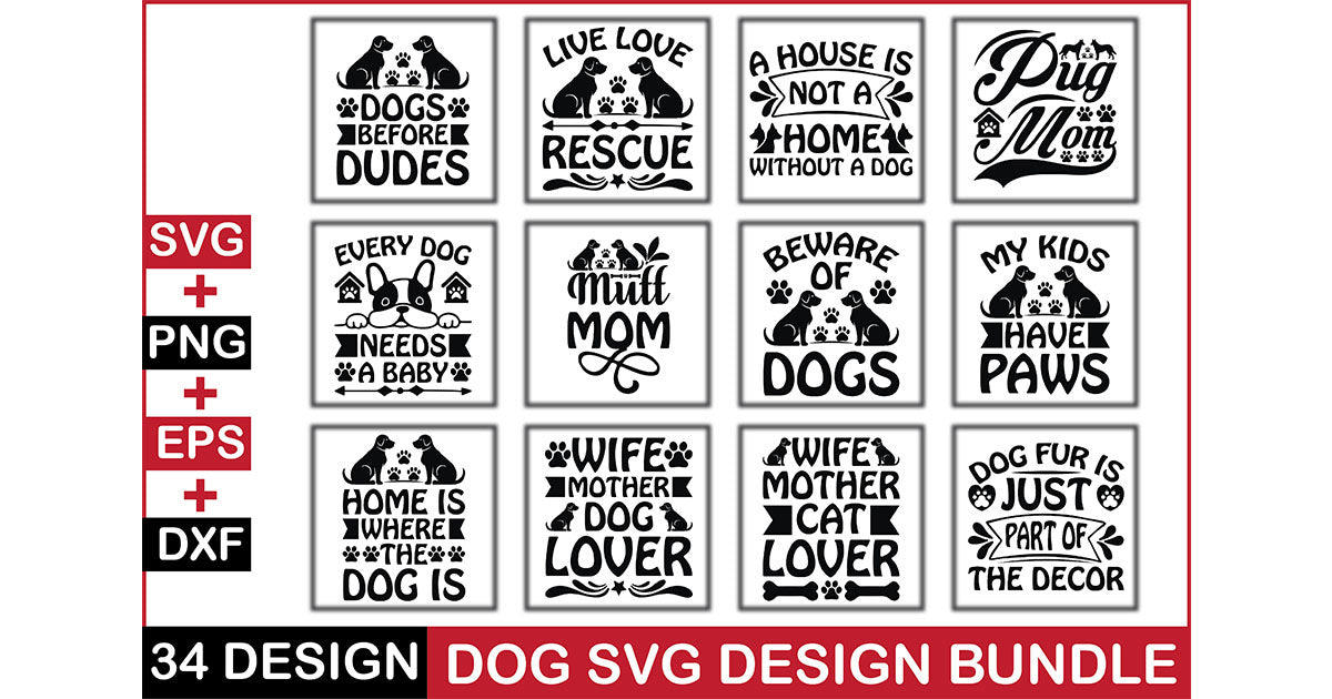 Dog SVG Bundle 12 - CraftNest - Digital Crafting and Art
