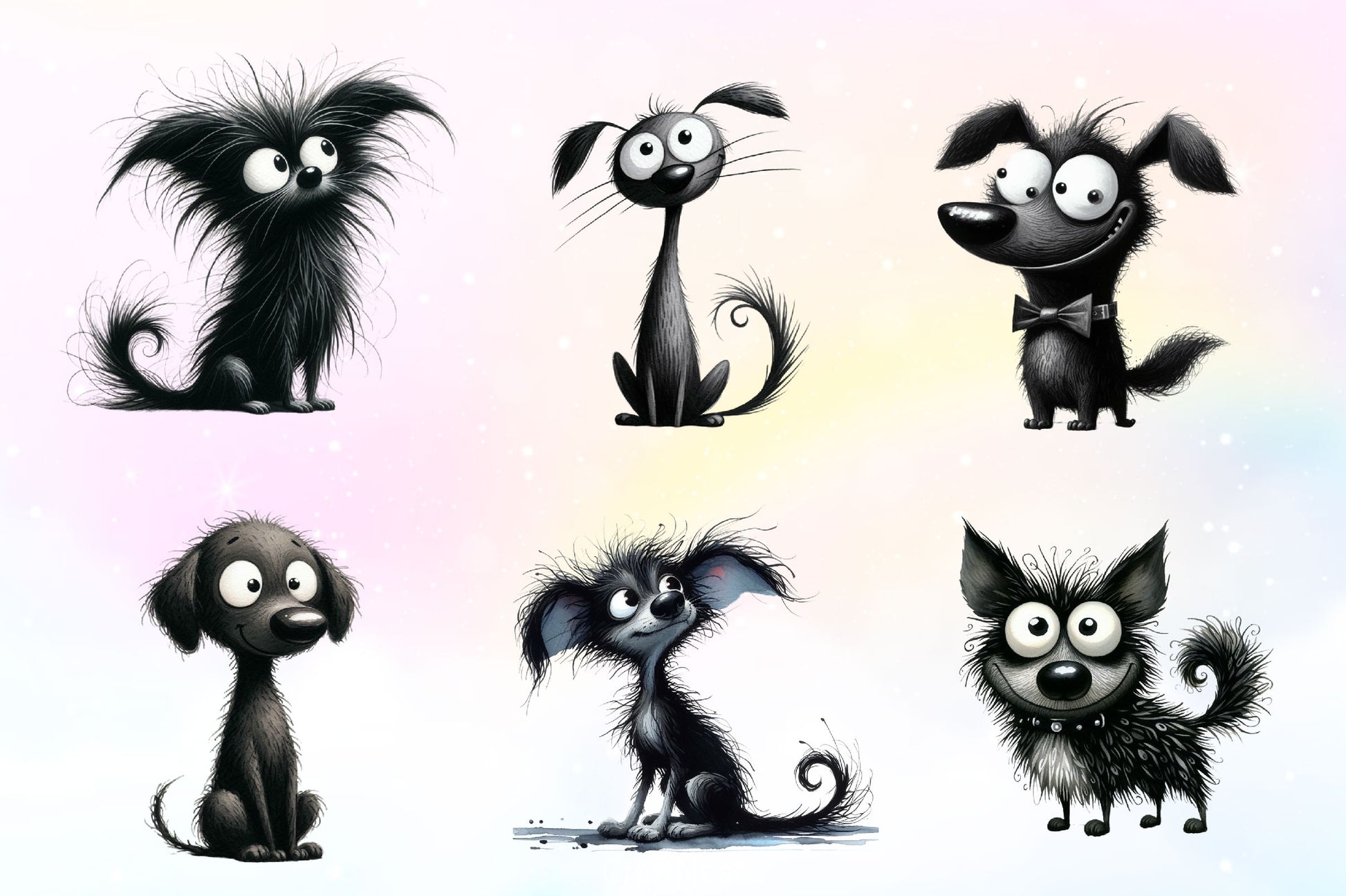 Funny Black Dogs Clipart Bundle - CraftNest - Digital Crafting and Art