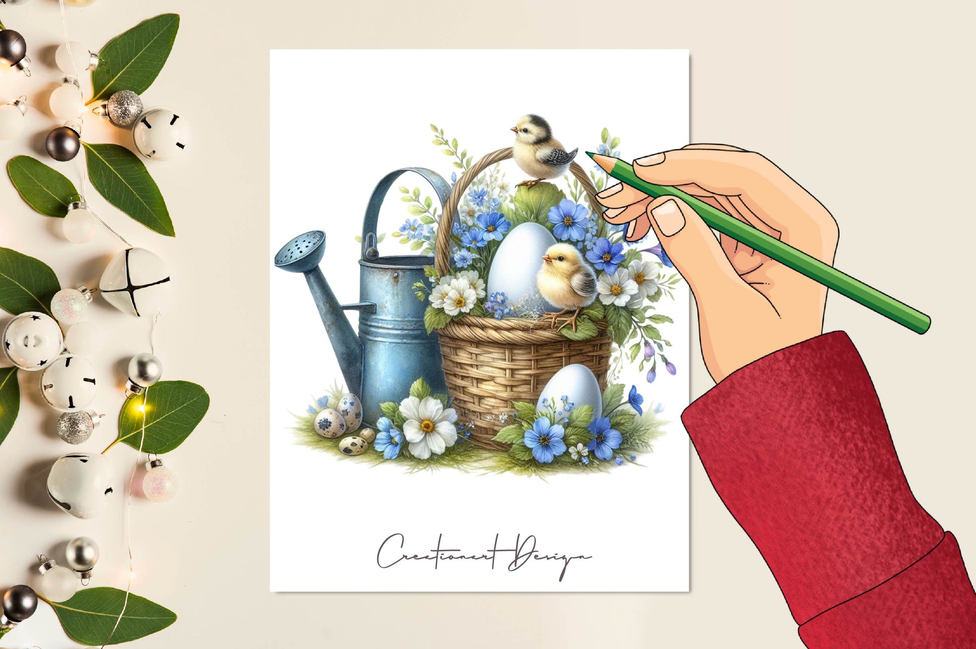 Vintage Easter Floral Basket Clipart Bundle - CraftNest - Digital Crafting and Art