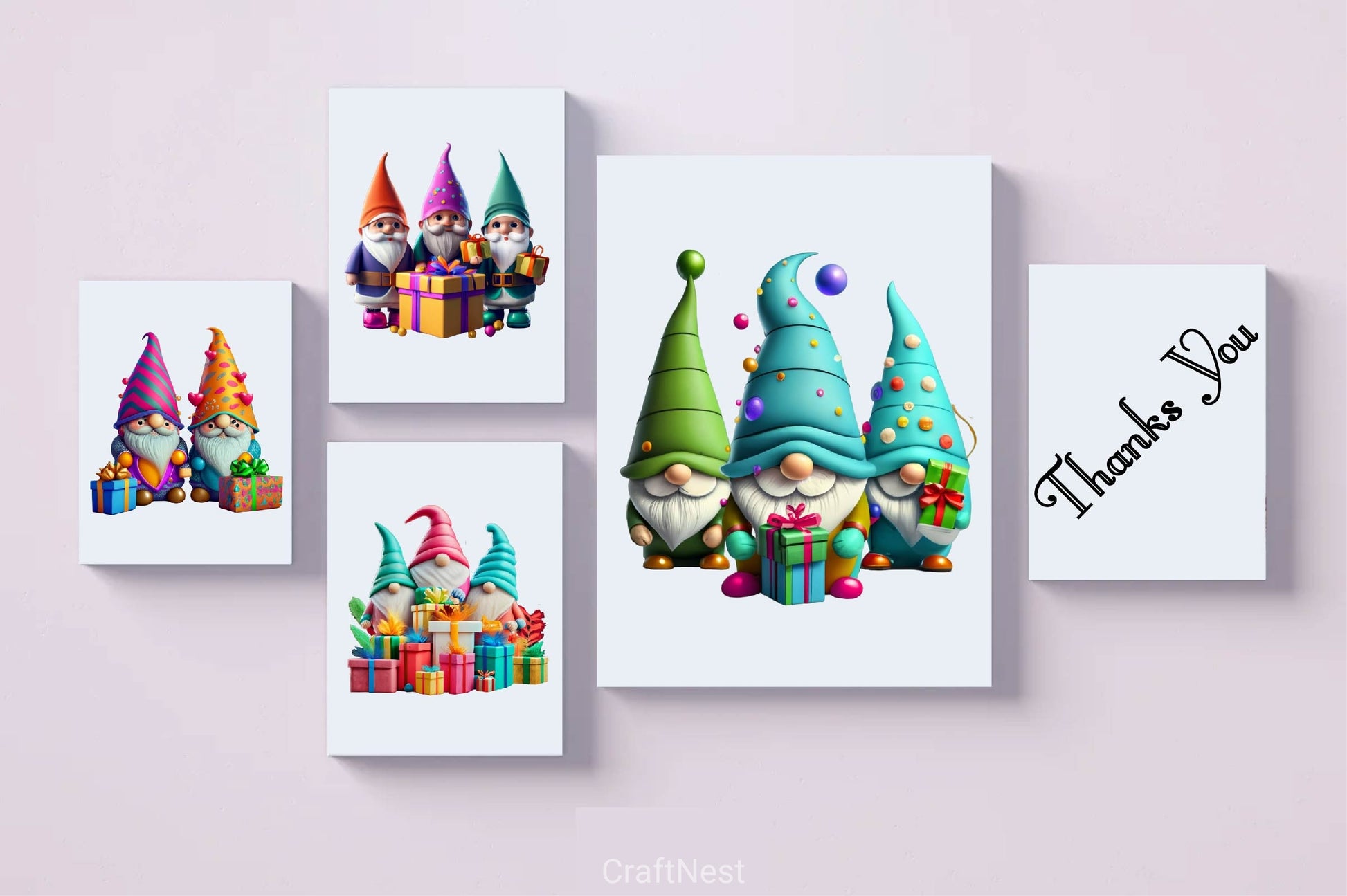 Cute Christmas Gnome Clipart Bundle - CraftNest - Digital Crafting and Art