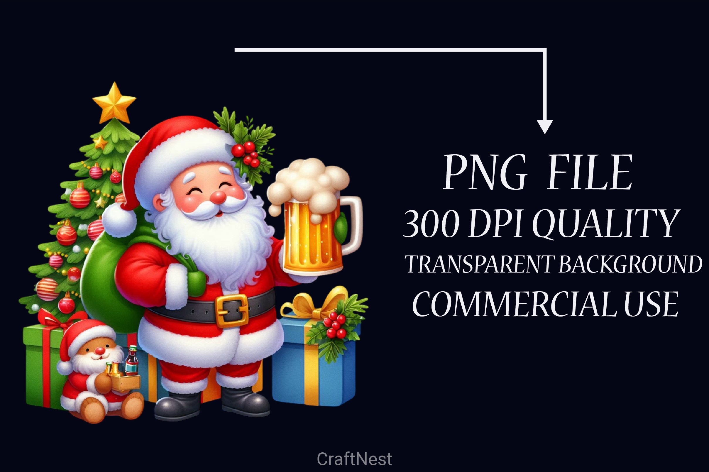 Christmas Santa Beer Mug Clipart Bundle - CraftNest - Digital Crafting and Art