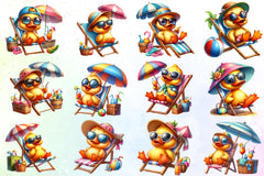 Cute Beach Duck Clipart Bundle - CraftNest - Digital Crafting and Art