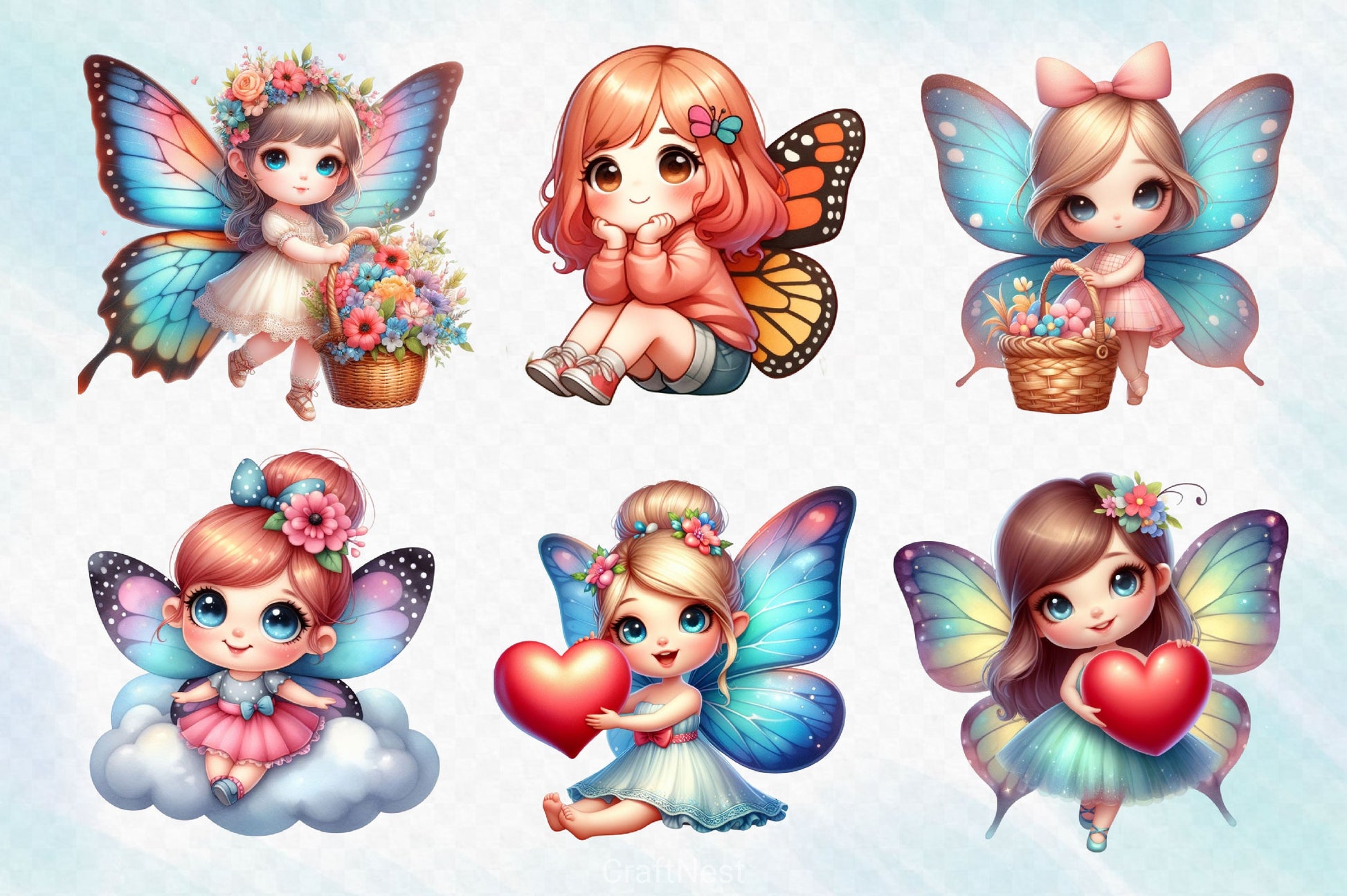 Adorable Fairy Girls Clipart Bundle - CraftNest - Digital Crafting and Art