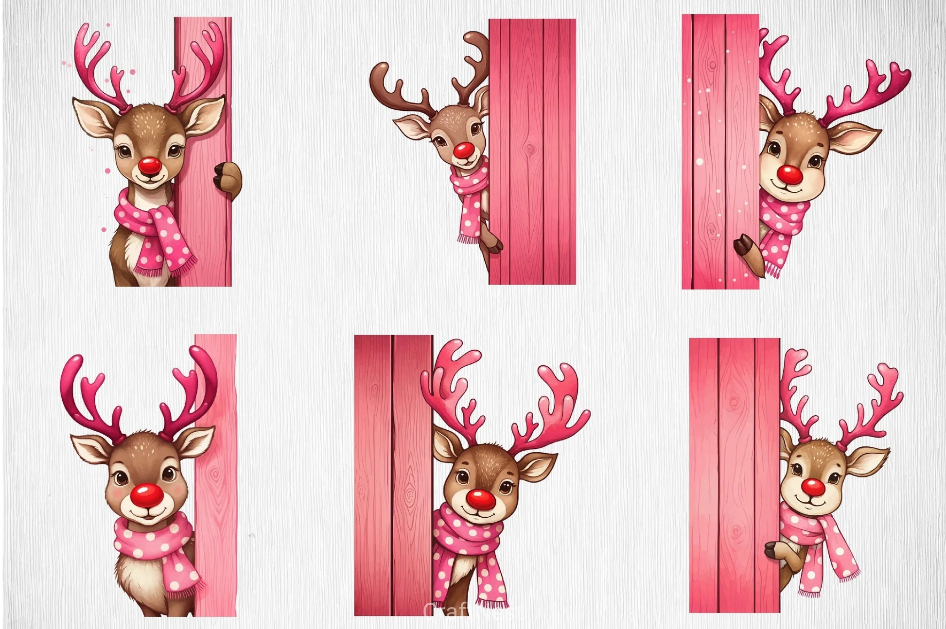 Peeking Reindeer Clipart Bundle - CraftNest - Digital Crafting and Art