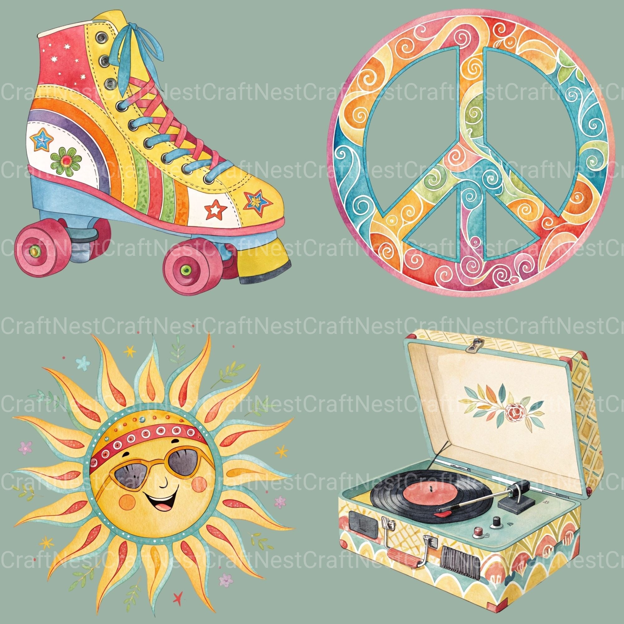 Groovy Stuff Clipart Bundle - CraftNest - Digital Crafting and Art