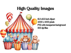 Circus Birthday Clipart - CraftNest