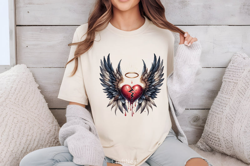 Heartbroken Angel Wings Clipart Bundle - CraftNest - Digital Crafting and Art