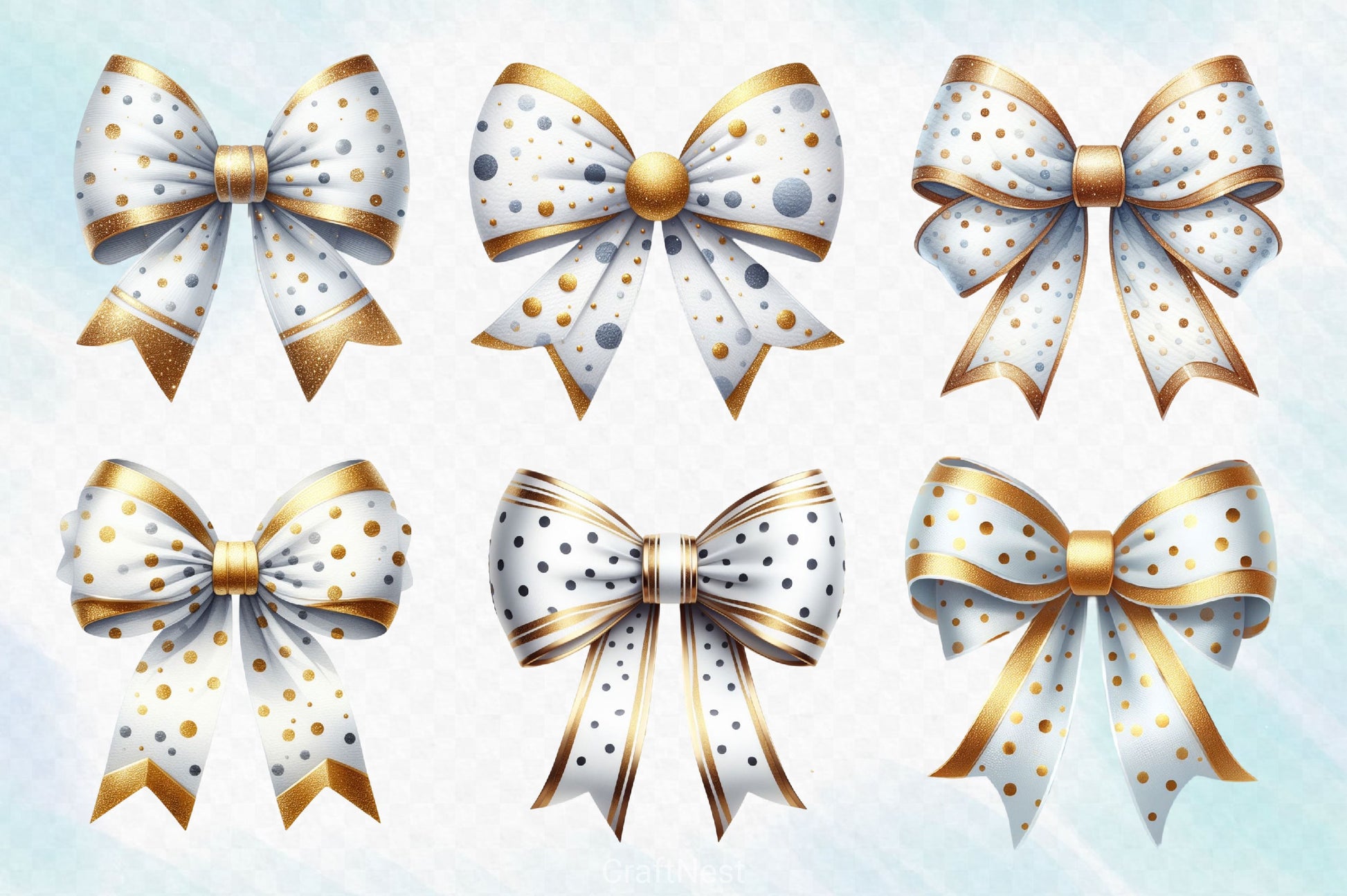 White Bow Clipart Bundle - CraftNest - Digital Crafting and Art