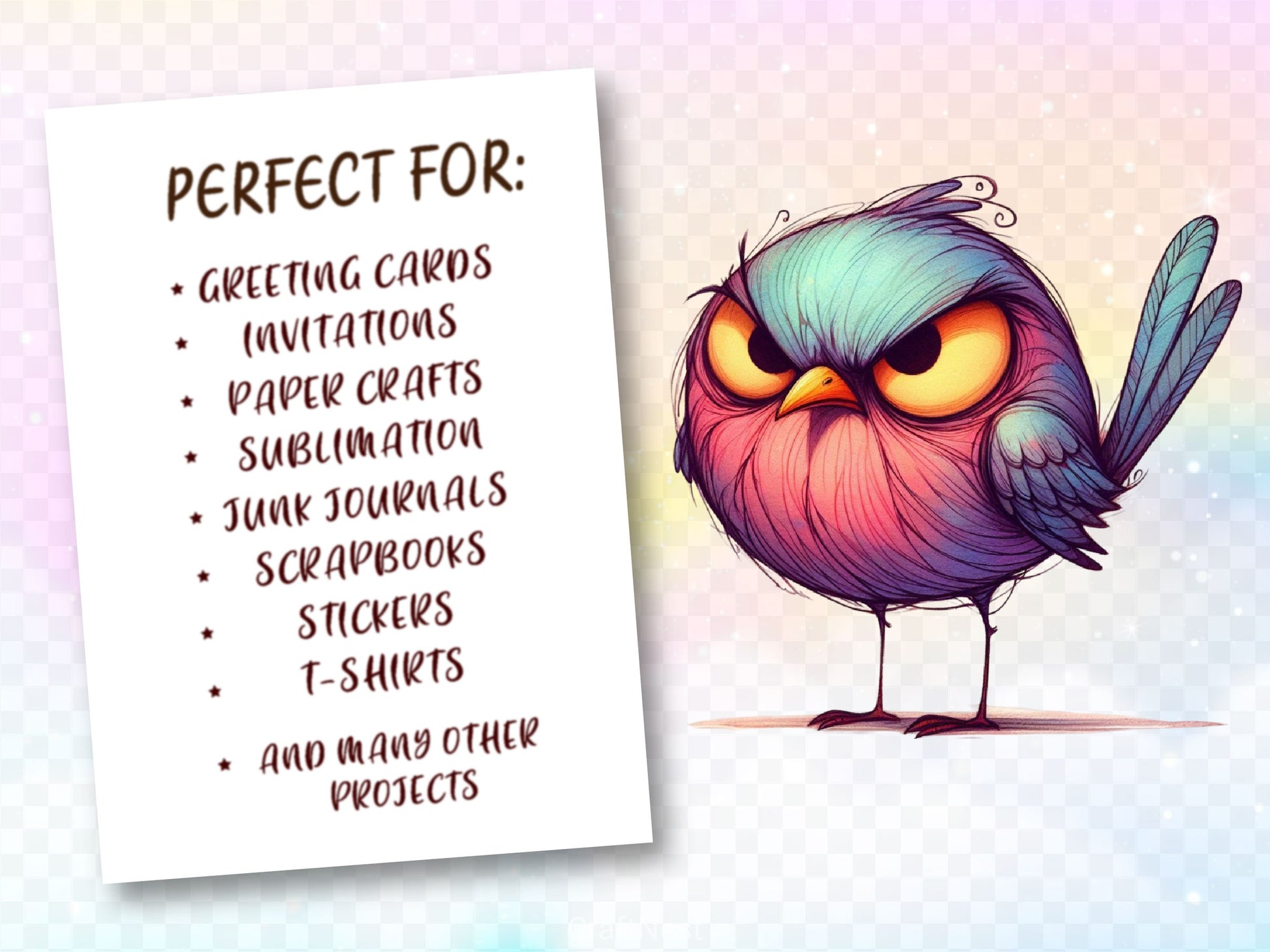 Funny Grumpy Bird Clipart Bundle - CraftNest - Digital Crafting and Art