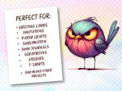 Funny Grumpy Bird Clipart Bundle - CraftNest - Digital Crafting and Art