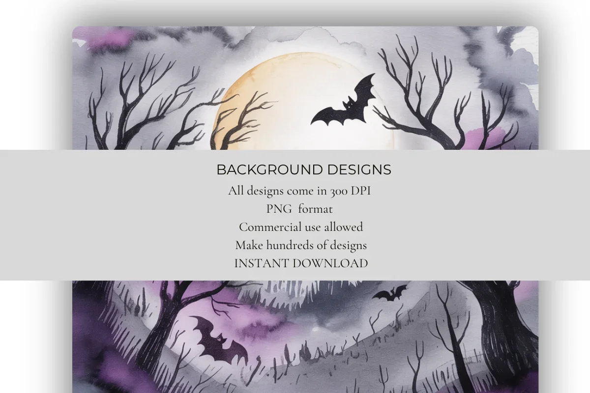 Moonlit Halloween Background Papers - CraftNest - Digital Crafting and Art