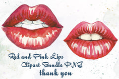 Red And Pink Lips Clipart Bundle - CraftNest - Digital Crafting and Art