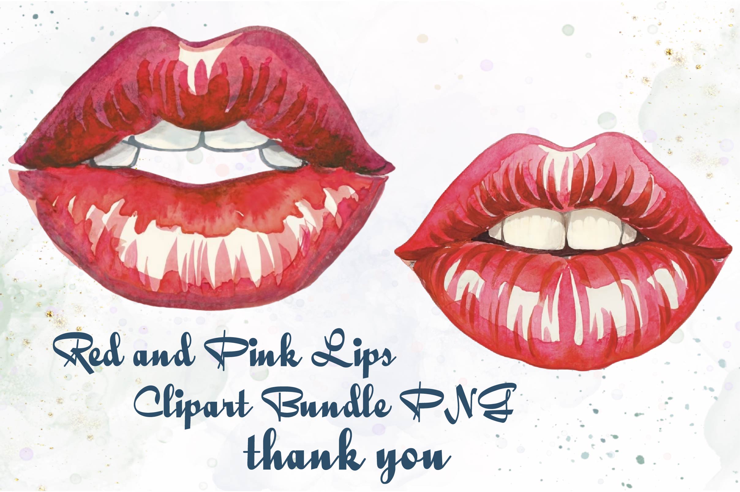 Red And Pink Lips Clipart Bundle - CraftNest - Digital Crafting and Art