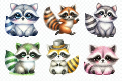Cute Raccoon Clipart Bundle 3 - CraftNest - Digital Crafting and Art
