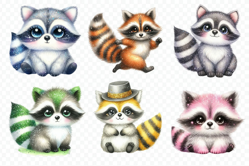 Cute Raccoon Clipart Bundle 3 - CraftNest - Digital Crafting and Art