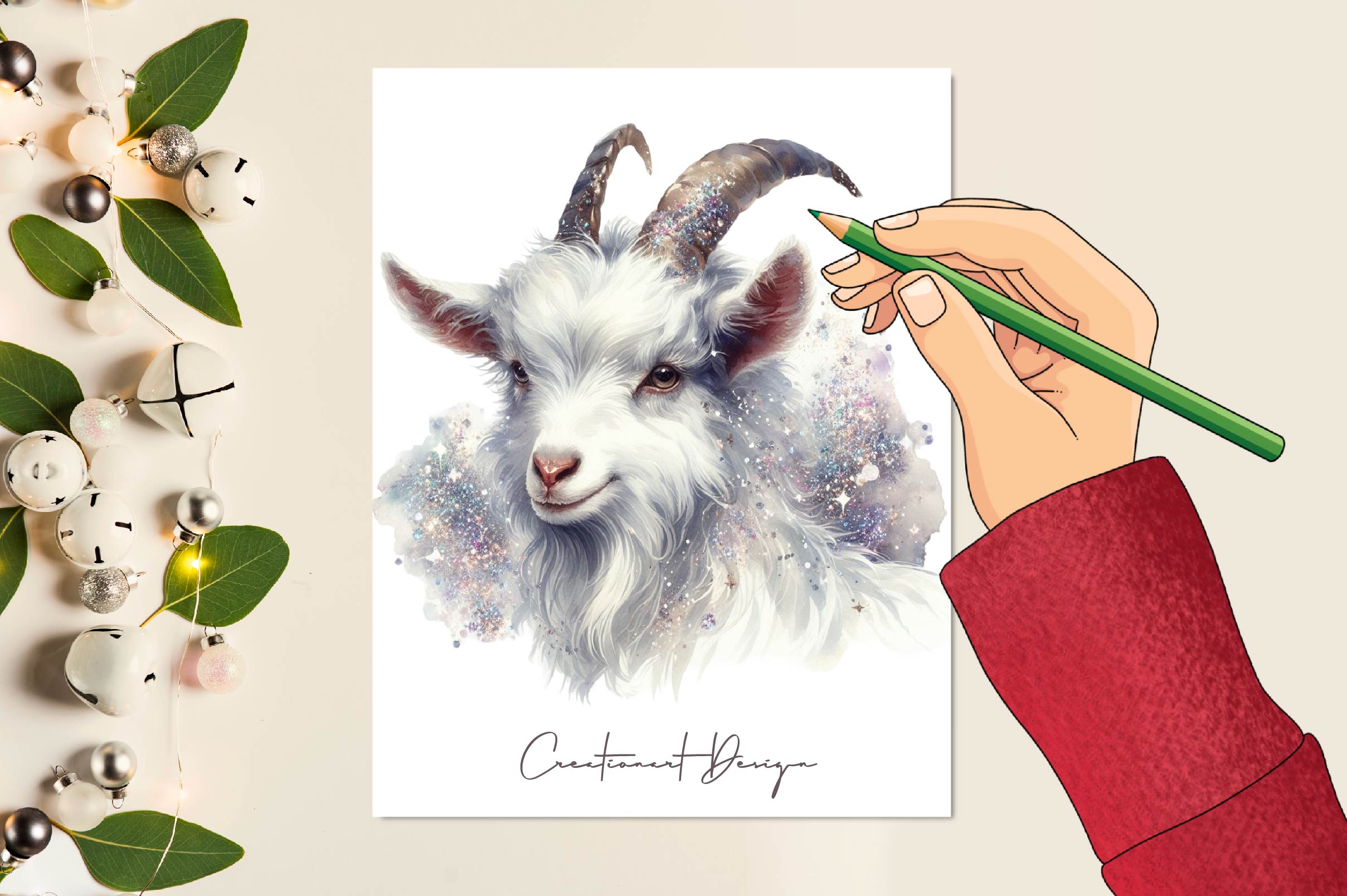 Glitter Goat Clipart Bundle - CraftNest - Digital Crafting and Art