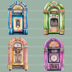 Jukebox Vintage Clipart Bundle - CraftNest - Digital Crafting and Art