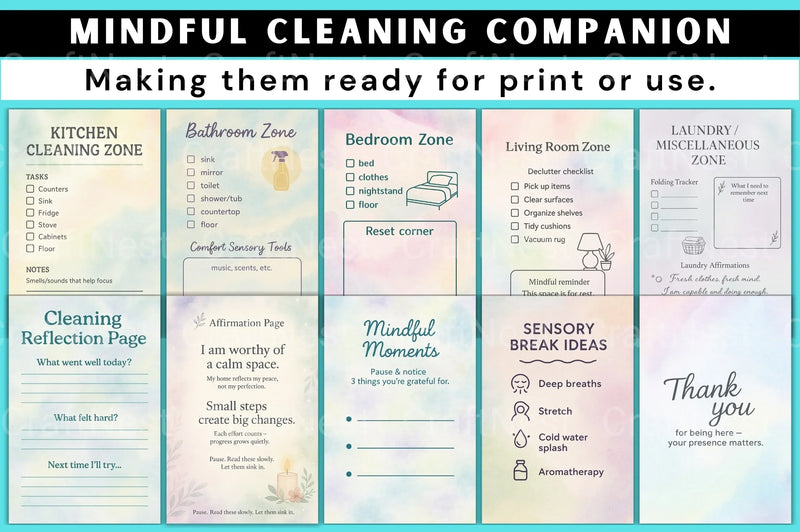 Mindful Cleaning Companion Guide - CraftNest - Digital Crafting and Art