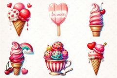 Valentine Ice Cream Clipart Bundle - CraftNest - Digital Crafting and Art