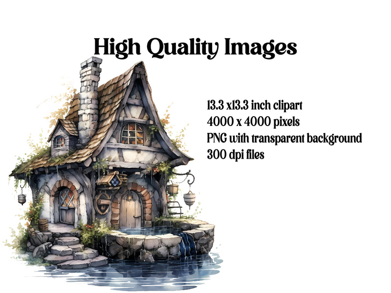 Witch Cottages Clipart - CraftNest