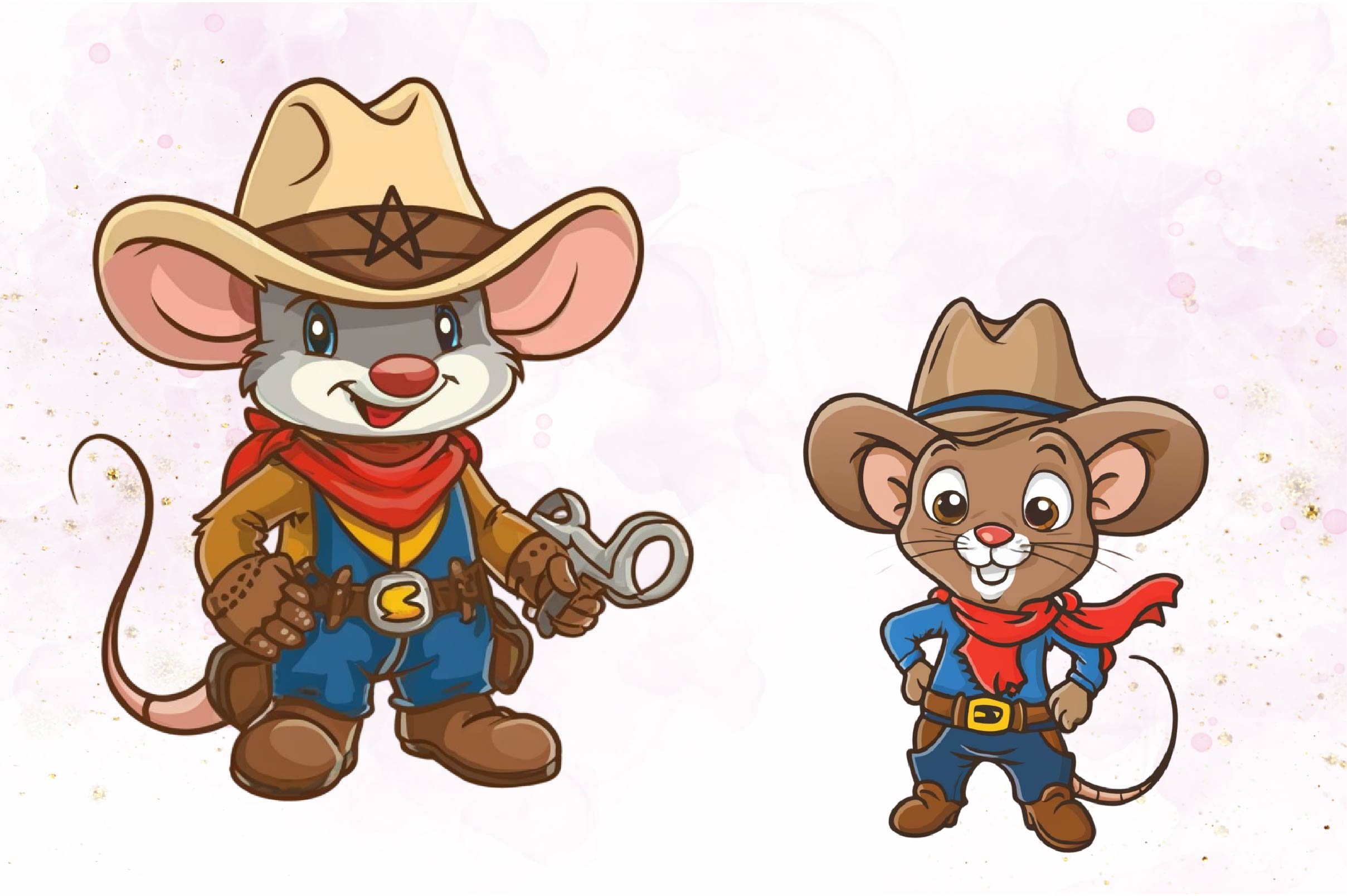 Cute Cowboy Mouse Clipart Bundle - CraftNest - Digital Crafting and Art