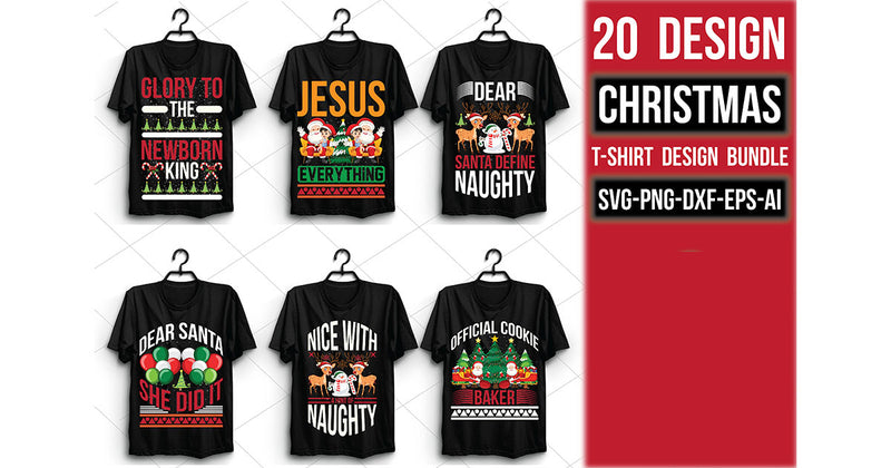 Christmas T Shirt 20 Bundle 4 - CraftNest - Digital Crafting and Art