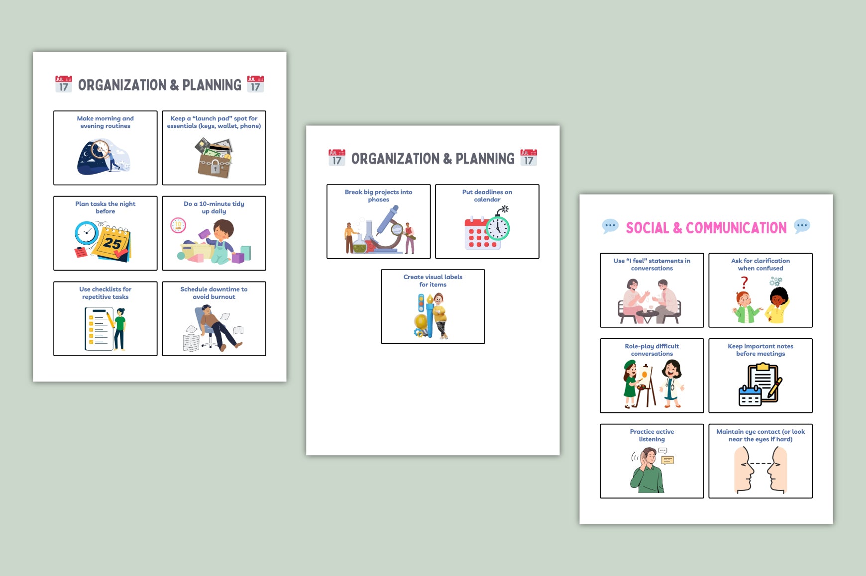 ADHD Calm Skills Support Cards