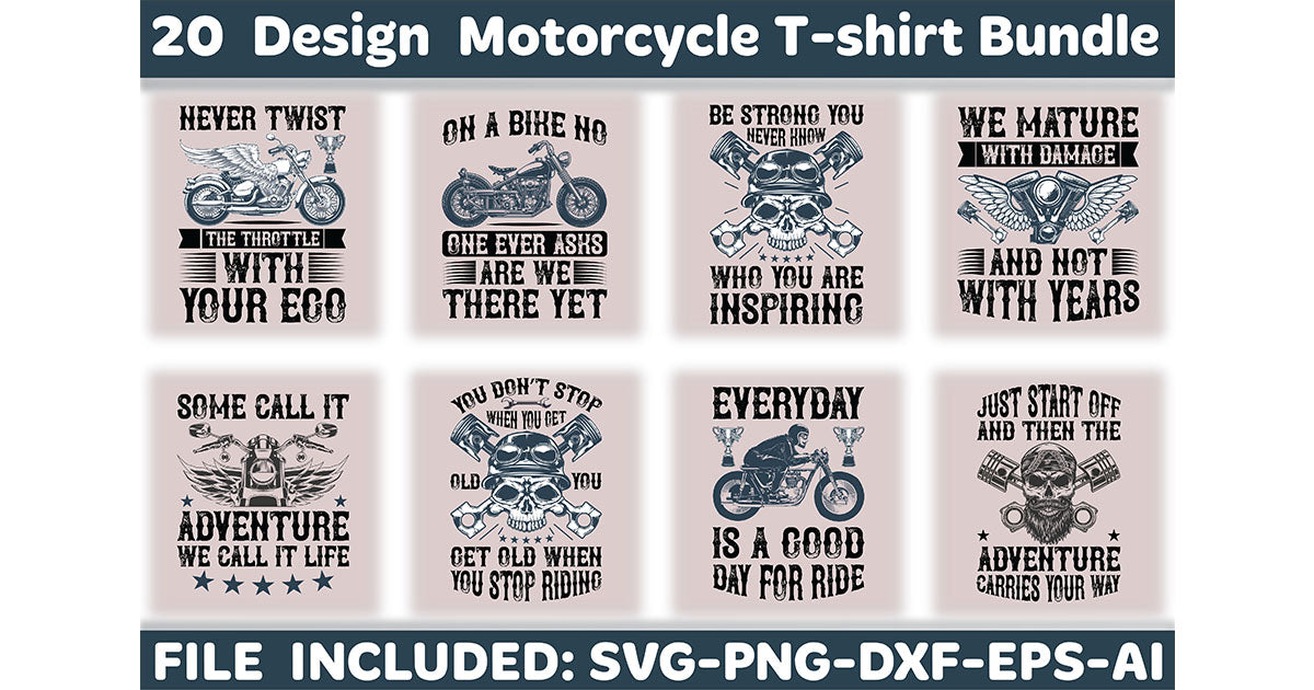 Bike T-Shirt Bundle 1 - CraftNest - Digital Crafting and Art