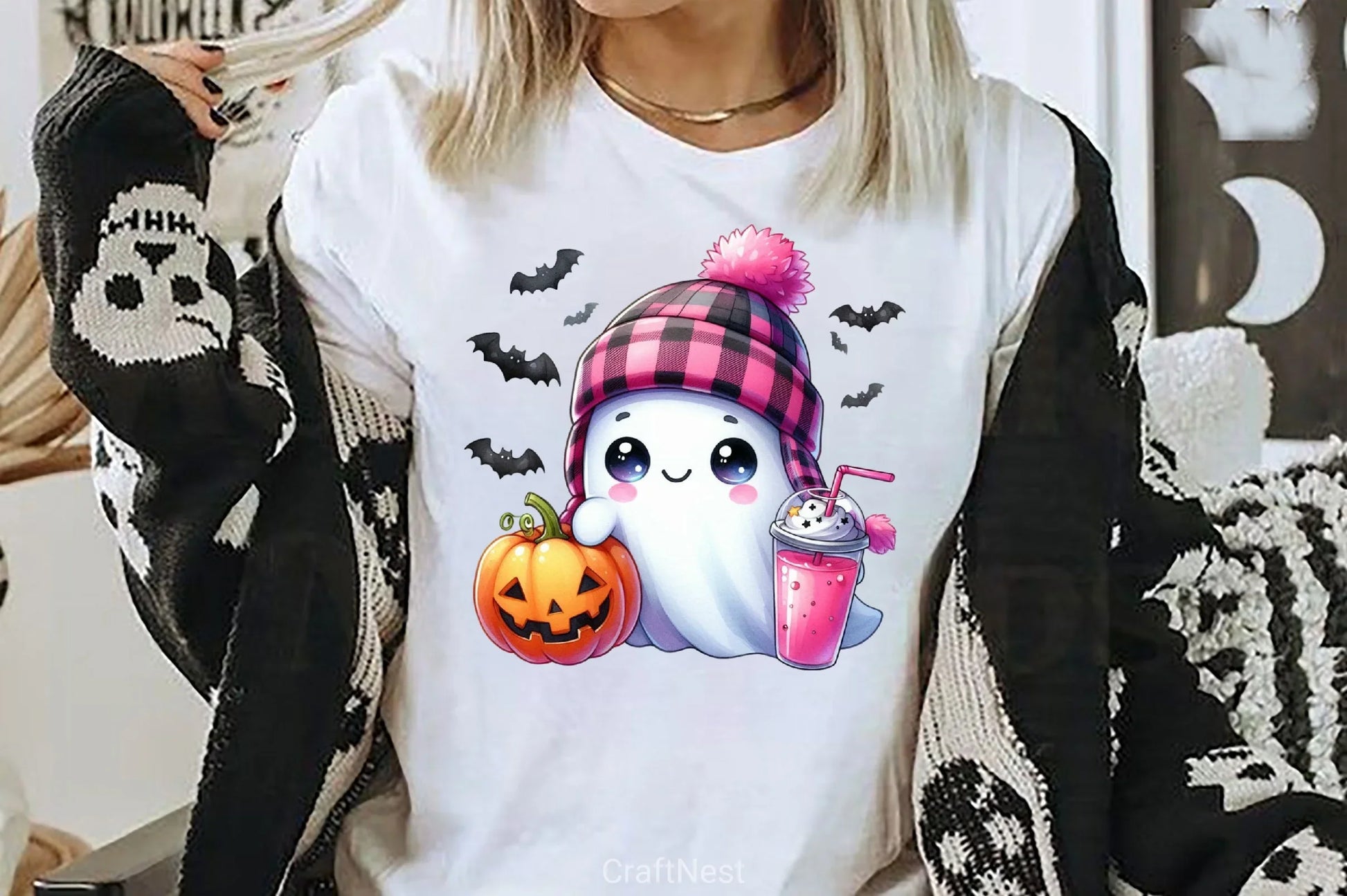 Cute Ghost Cute Halloween Clipart Bundle 4 - CraftNest - Digital Crafting and Art