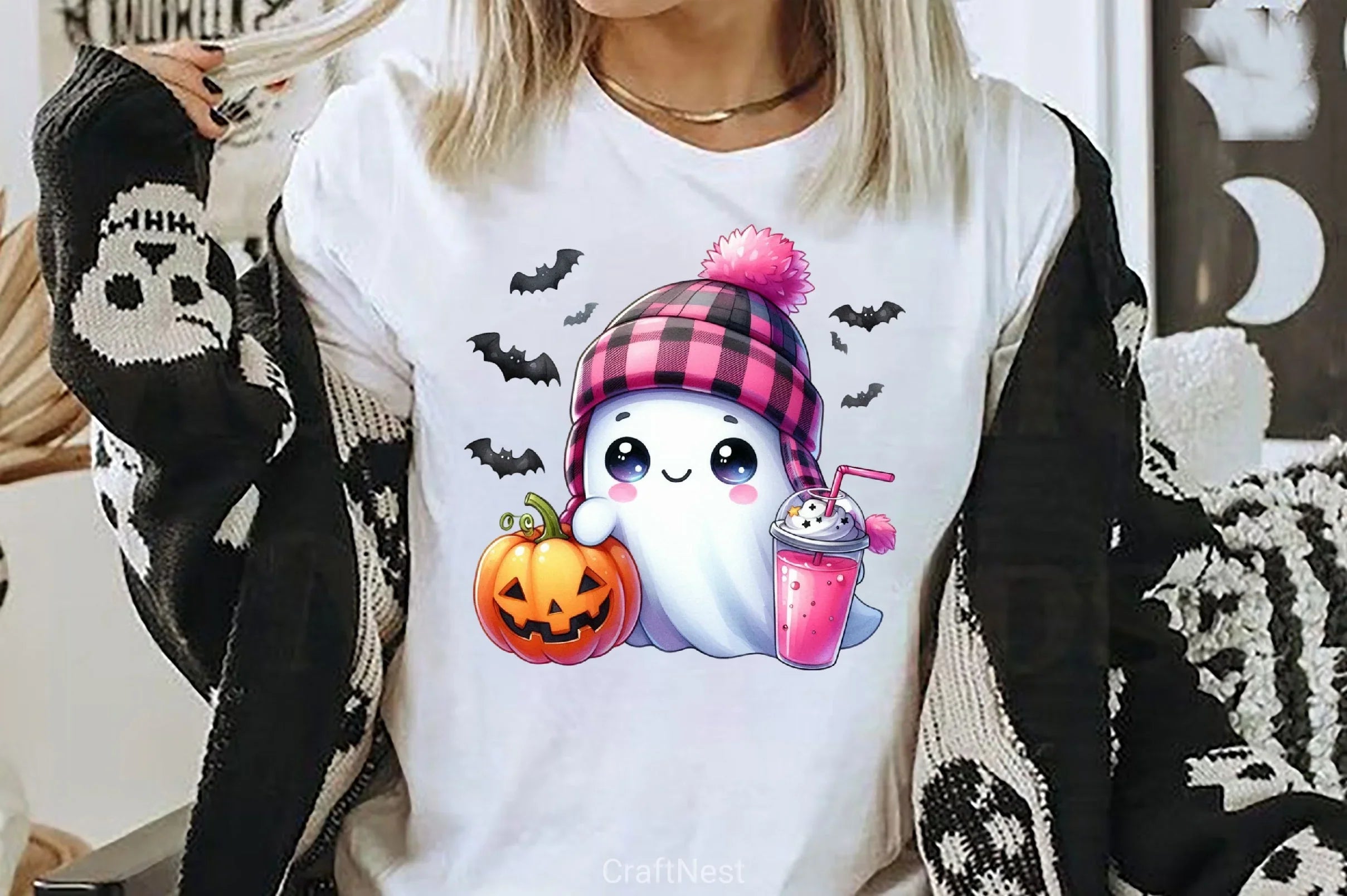 Cute Ghost Cute Halloween Clipart Bundle 4 - CraftNest - Digital Crafting and Art