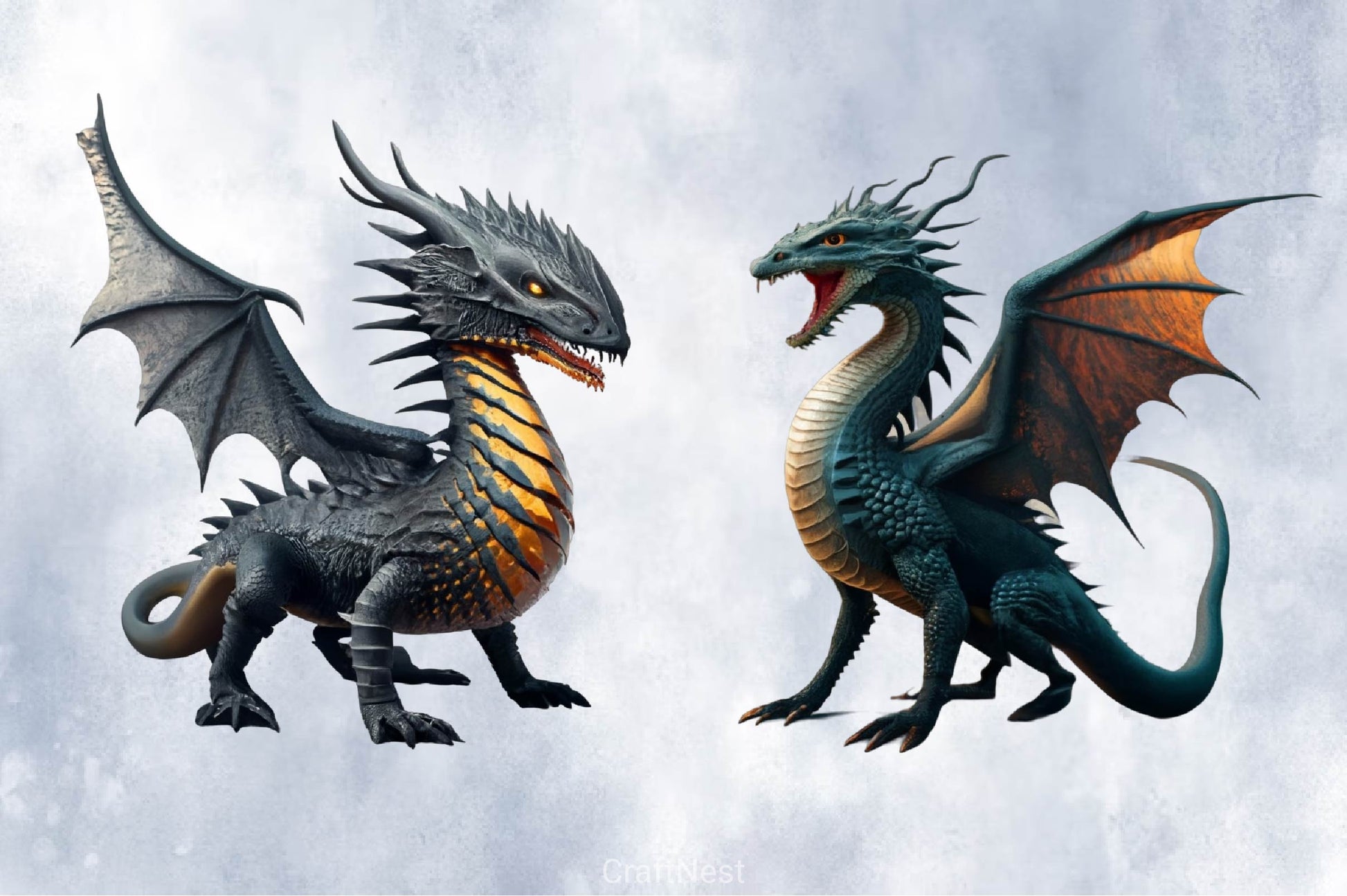 Gothic Dragon Clipart Bundle - CraftNest - Digital Crafting and Art