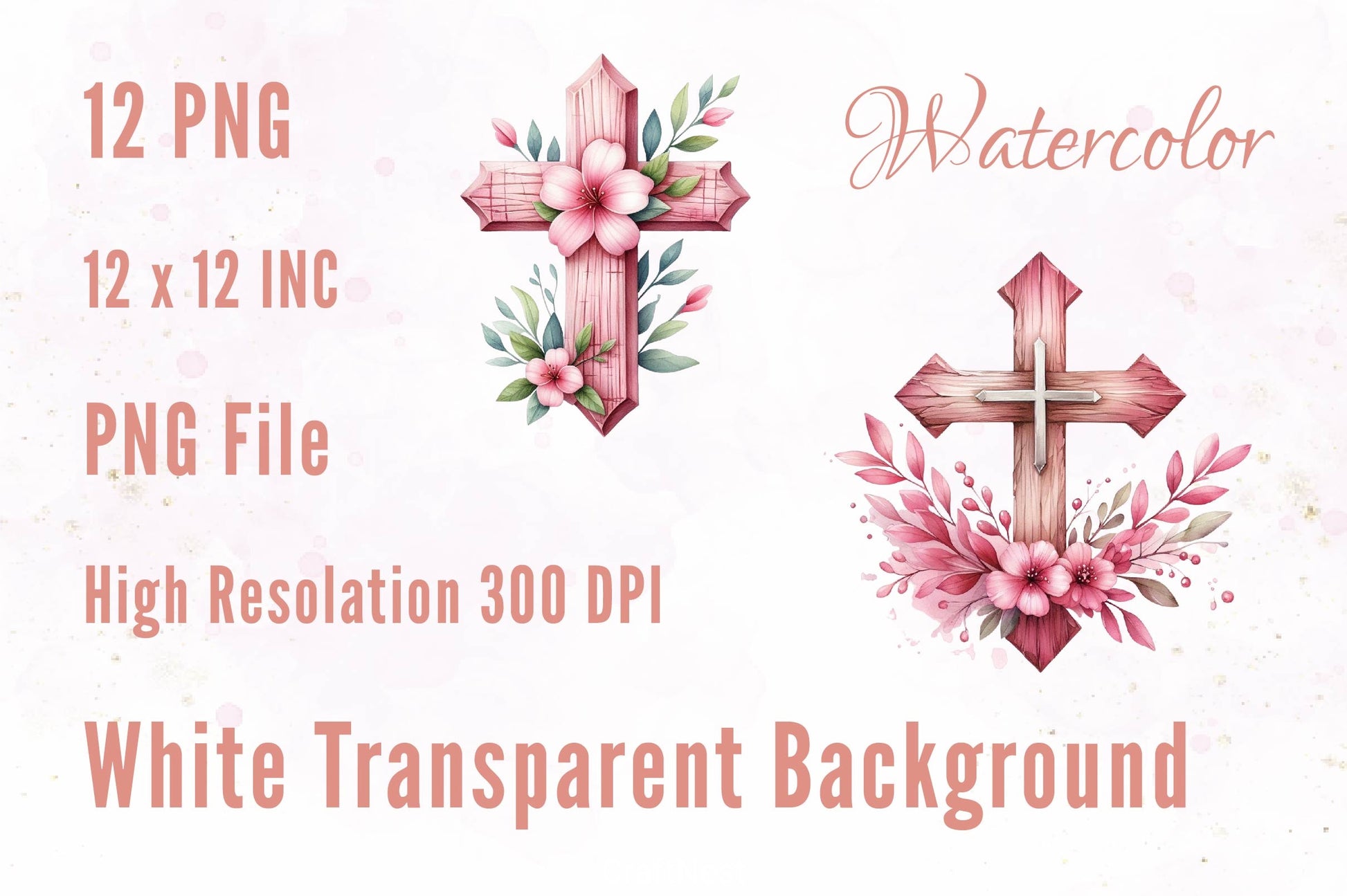 Pink Wooden Cross Clipart Bundle 2 - CraftNest - Digital Crafting and Art