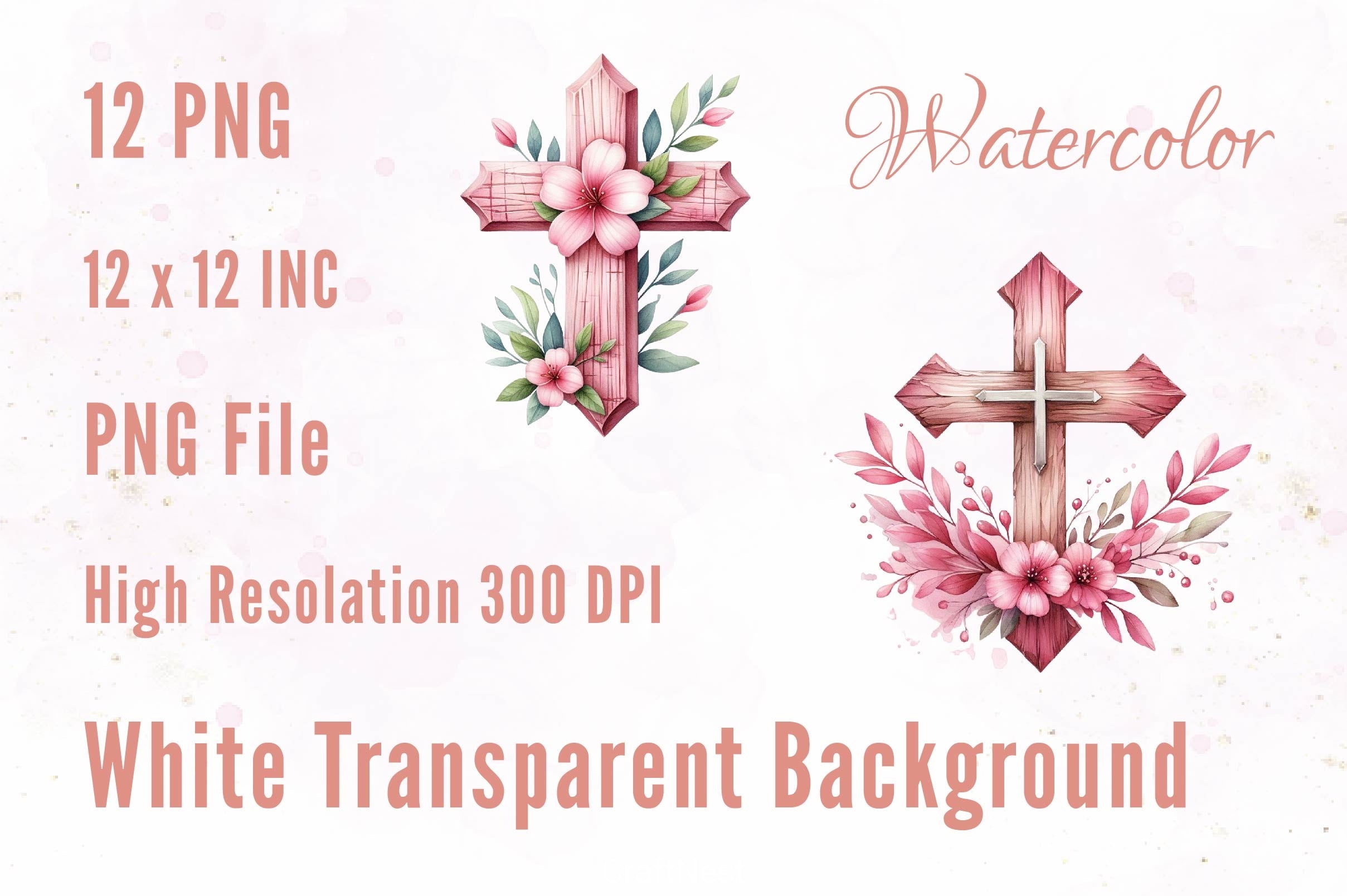 Pink Wooden Cross Clipart Bundle 2 - CraftNest - Digital Crafting and Art