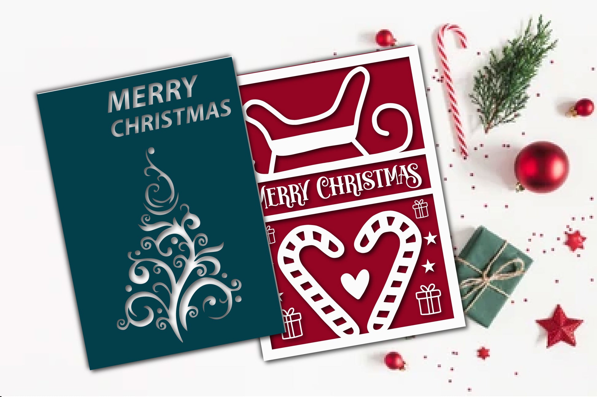 Merry Christmas Card SVG Bundle 2 - CraftNest - Digital Crafting and Art