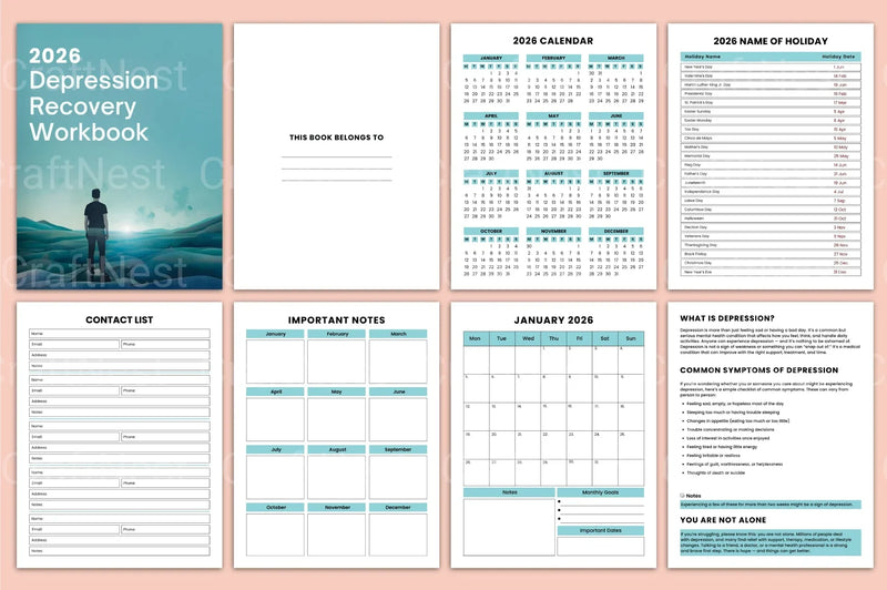 Depression Recovery Workbook for Healing and Growth - CraftNest - Digital Crafting and Art