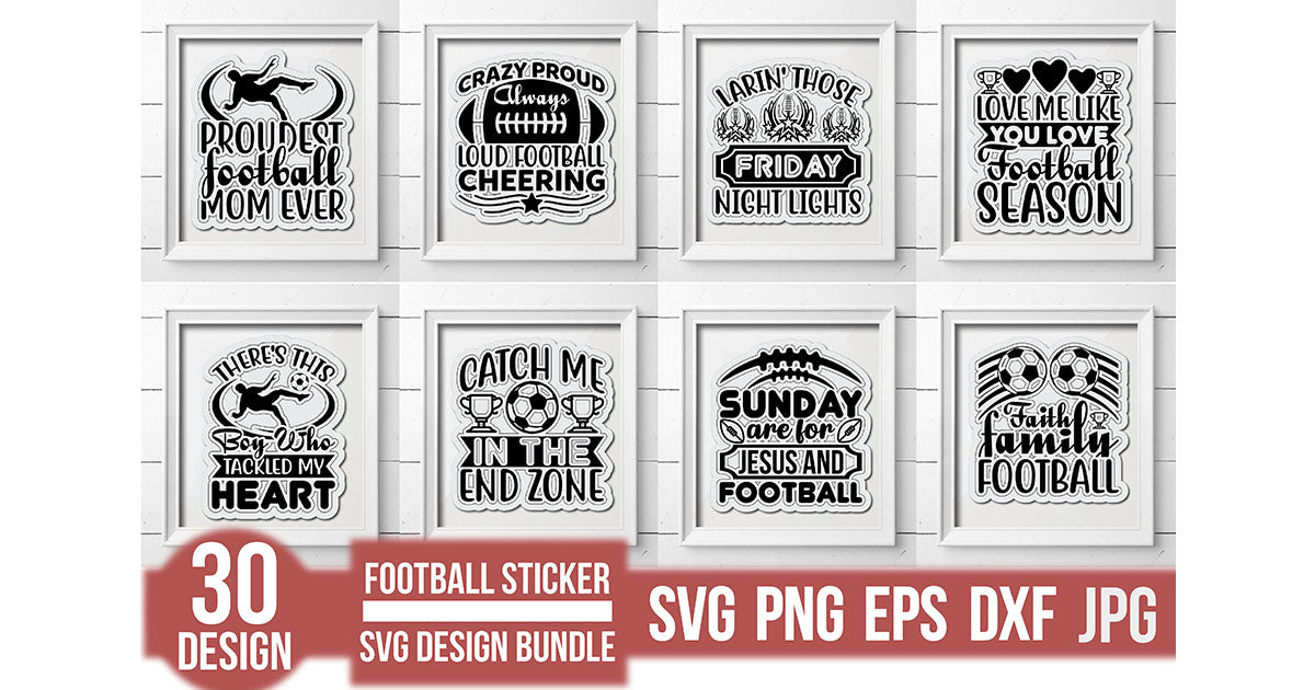 Football Sticker SVG Bundle - CraftNest - Digital Crafting and Art