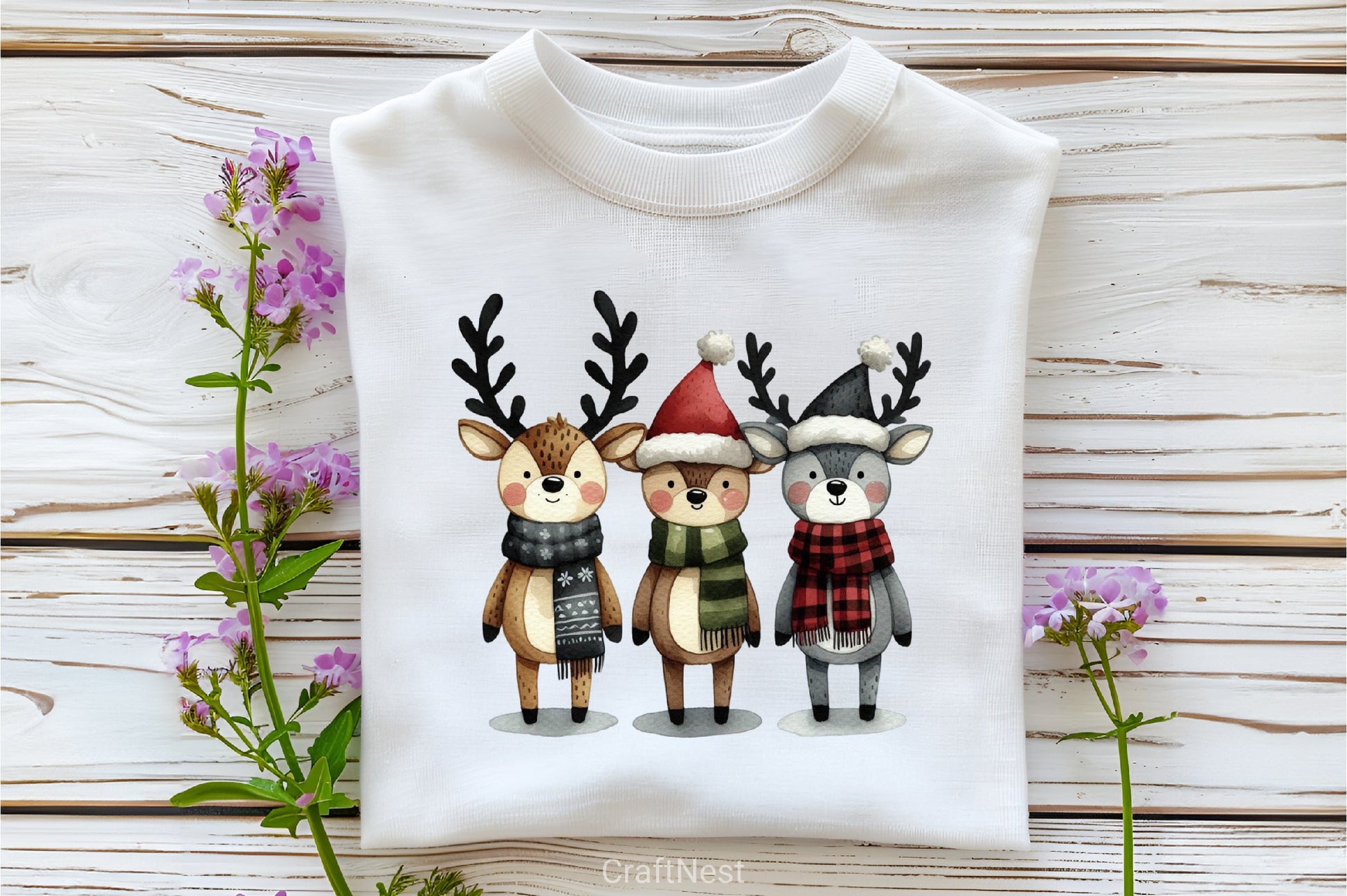 Christmas Reindeer Friends Clipart Bundle 1 - CraftNest - Digital Crafting and Art