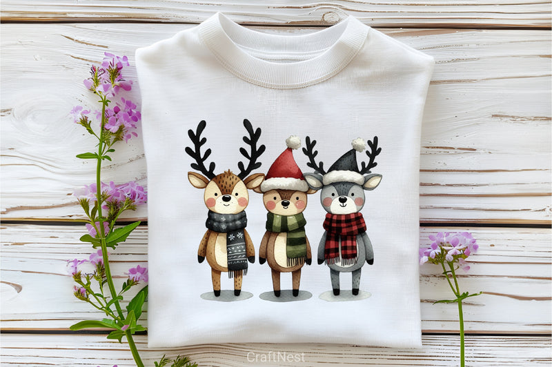 Christmas Reindeer Friends Clipart Bundle 1 - CraftNest - Digital Crafting and Art