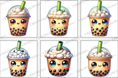 Kawaii Boba Tea Clipart Bundle - CraftNest - Digital Crafting and Art
