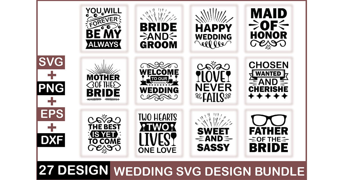 Wedding SVG Bundle 1 - CraftNest - Digital Crafting and Art