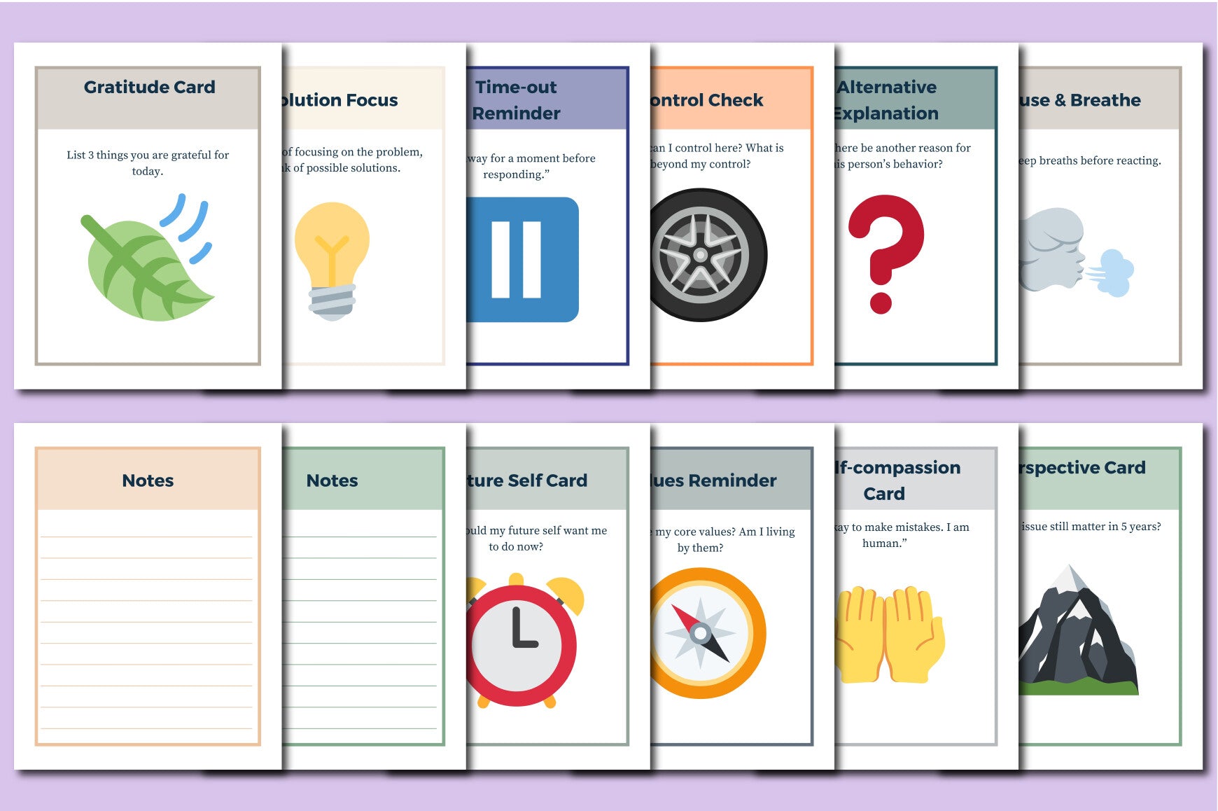 CBT Thought Challenging Cards