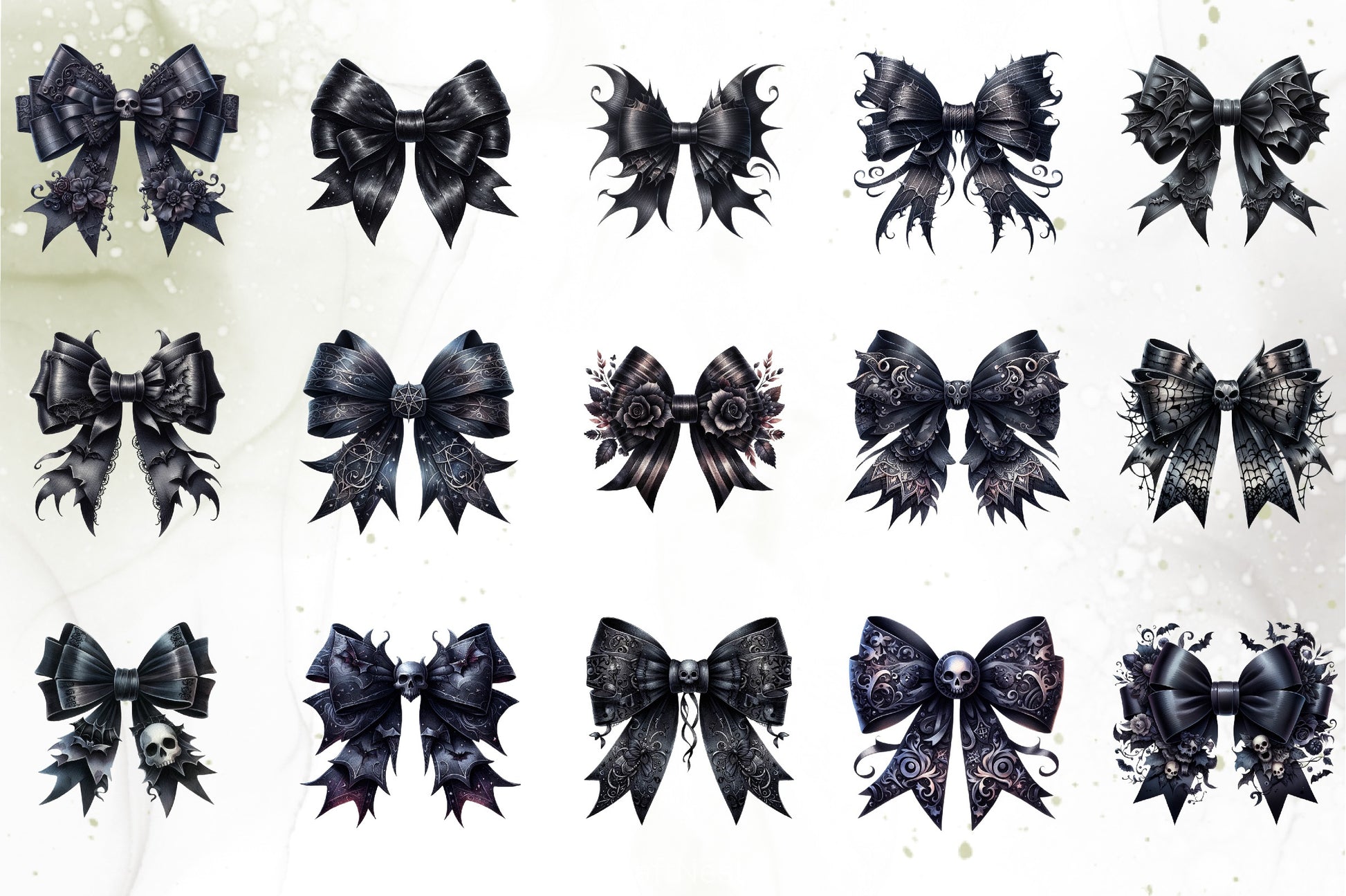 Gothic Bow Clipart Bundle - CraftNest - Digital Crafting and Art
